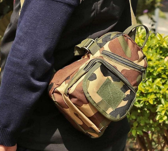 One Strap Bl061 Στρατιωτικό Σακίδιο Πλάτης από Πολυεστέρα Woodland 7lt