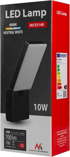 Maclean Energy Επιτοίχιο Εξωτερικό Φωτιστικό LED IP65 10W με Φυσικό Λευκό Φως