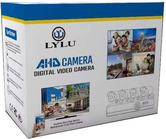 Surveillance System 4 Cameras Wireless Cameras Analog 1080p with Recorder DVR