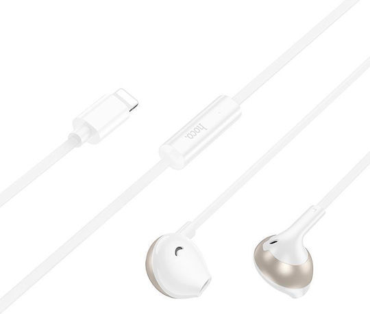 Hoco M115 În ureche Handsfree cu două căști cu mufă Lightning Alb