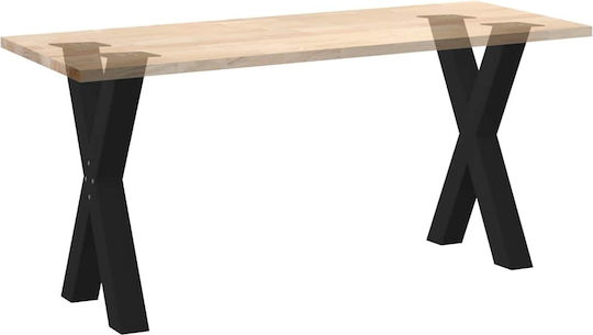 vidaXL Metallic Furniture Leg 2 Pieces Suitable for Table / Coffee Table / Office 60x72cm Black
