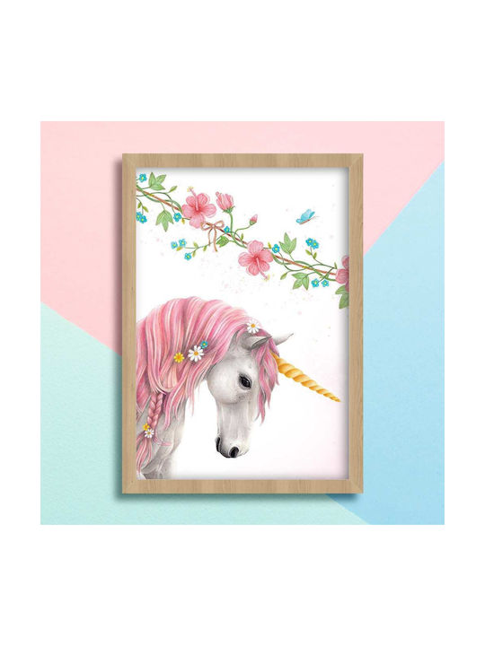 Kids Framed Wall Painting Unicorn 21x30cm