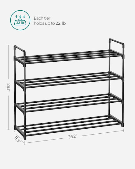 Plastic Shoe Organizer Black 92x30x74cm
