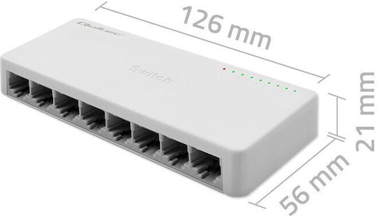 Qoltec 52248 Negestionat Switch cu 8 Porturi Gigabit (1Gbps) Ethernet