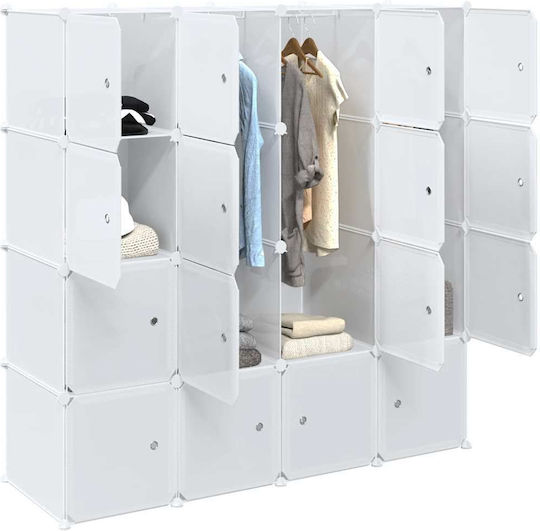 Ușă triplă Dulap de Haine Alb 145.5x46.5x144cm