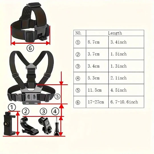 6 Pcs Body & Head Strap Phone Mount Arm Vertical Photography