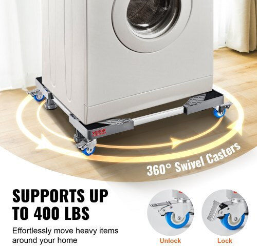 Vevor WGC1725INCHPX7LJ7V0 Adjustable Base For Washer/Dryer made of Plastic with Wheels 1pcs