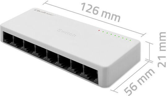 Qoltec 52246 Unverwaltet L2 Switch mit 8 Ports Ethernet