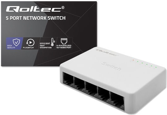 Qoltec Unmanaged L2 Switch with 5 Ethernet Ports