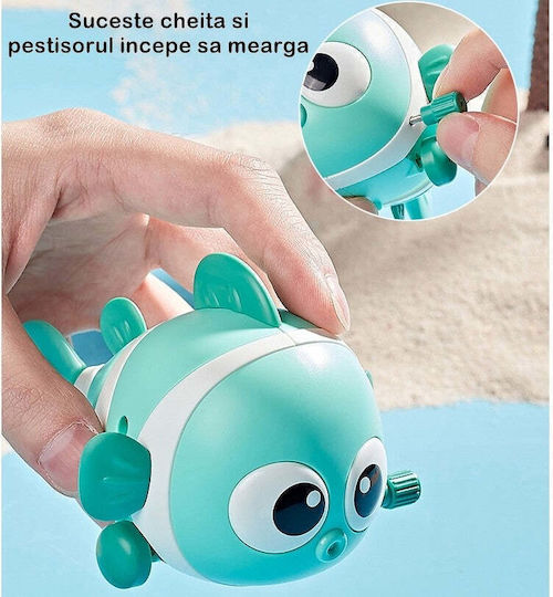 Mechanical Toy Children Flippy Funny Fish Key Fun Crawls Moves 11 X 9 X 7.5 Cm Green