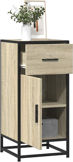 Living Room Display Cabinet Made of Beige Metal 35.5x35x76cm