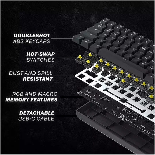 HK Gaming GK61 RGB Gaming Tastatură Mecanică 60% cu Gateron Brown comutatoare și iluminare RGB (Engleză US) Albastru