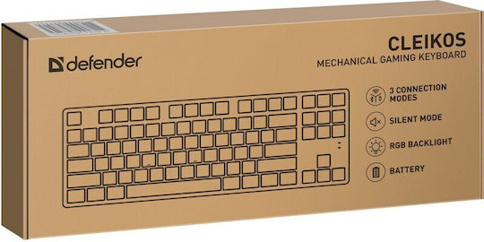 Defender CLEIKOS GK-135 Drahtlos Gaming Mechanische Tastatur mit Outemu Braun Schaltern und RGB-Beleuchtung (Englisch US)