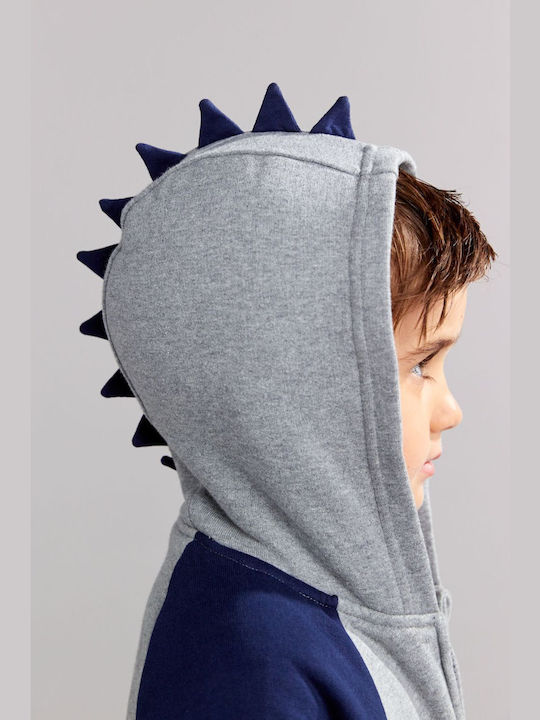 Kinder-Sweatshirt Strickjacke mit Kapuze Marineblau