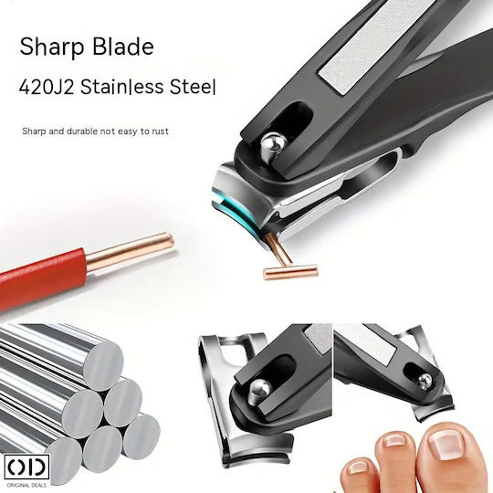 Cleste Profesional pentru Pedichiură Unghii Cap de Tăiere Rotativ 360 de Grade Material Premium Design Manevrabilitate Ușor de Folosit Dimensiune 9.5 X 1.3 Cm Negru Oferte Originale