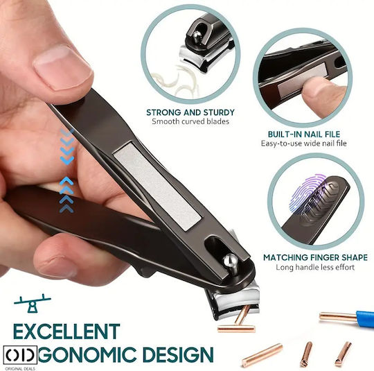 Cleste Profesional pentru Pedichiură Unghii Cap de Tăiere Rotativ 360 de Grade Material Premium Design Manevrabilitate Ușor de Folosit Dimensiune 9.5 X 1.3 Cm Negru Oferte Originale