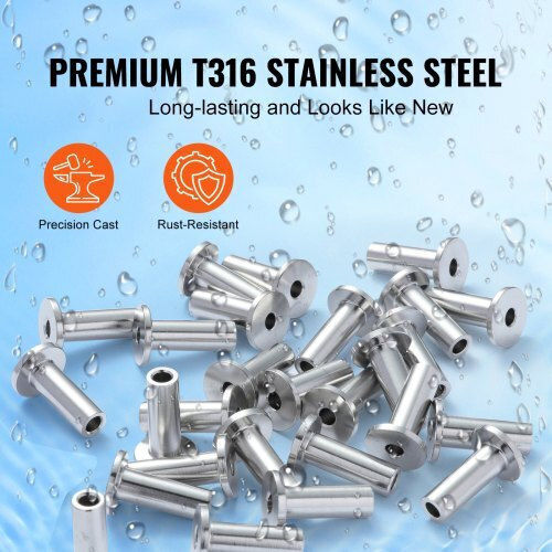 Vevor 121pcs Stainless Steel Wire Rope Sleeves 3.2mm T316 Marine Grade Free Drill Silver Bxgbhtys121jm10kiv0