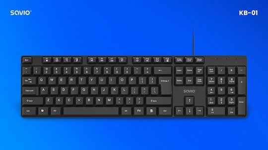 Savio Kb-01 Πληκτρολόγιο Αγγλικό US