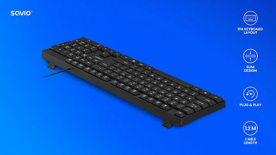 Savio Kb-01 Πληκτρολόγιο Αγγλικό US