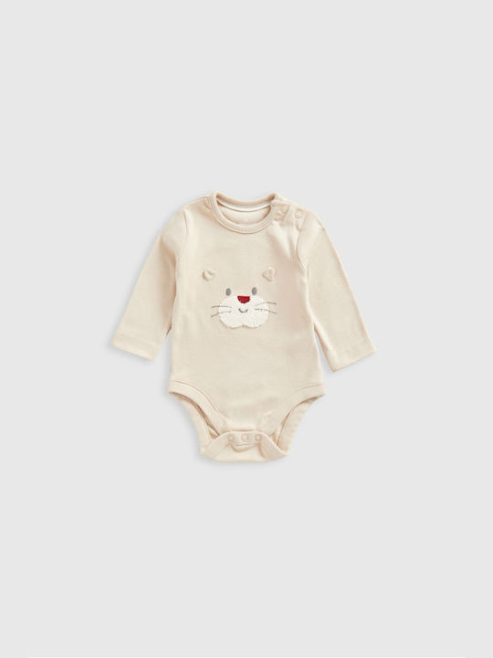 Mothercare Baby Bodysuit Set Long-Sleeved with Pants Beige 4pcs