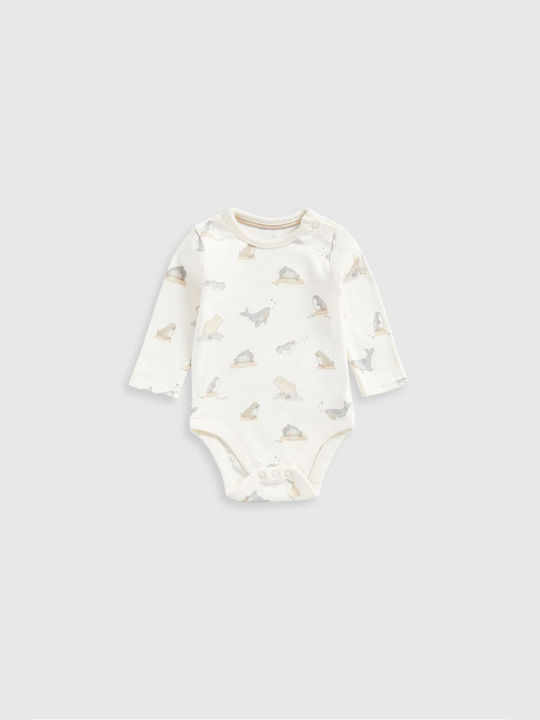 Mothercare Baby Bodysuit Set Long-Sleeved with Pants Beige 4pcs
