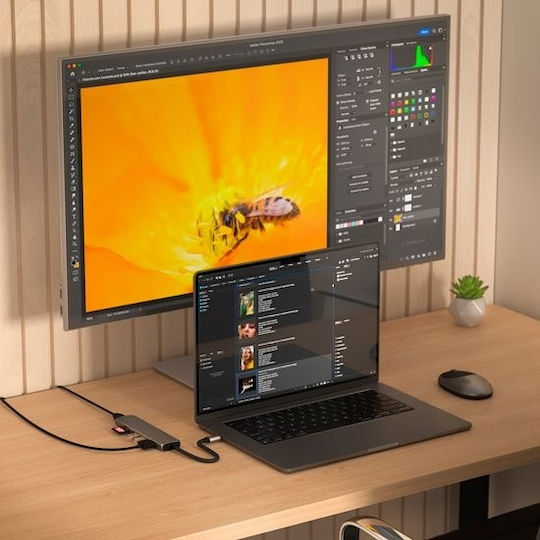 Satechi USB-C Stație de andocare cu HDMI 4K PD Ethernet Gri (ST-P7SM)