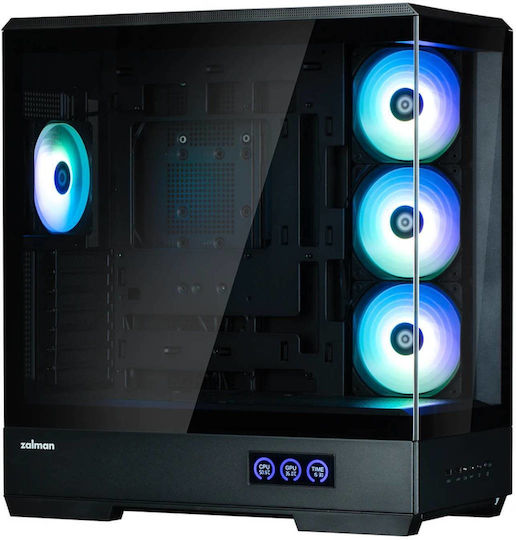 Zalman P50 DS Gaming Midi Tower Κουτί Υπολογιστή με Πλαϊνό Παράθυρο Μαύρο