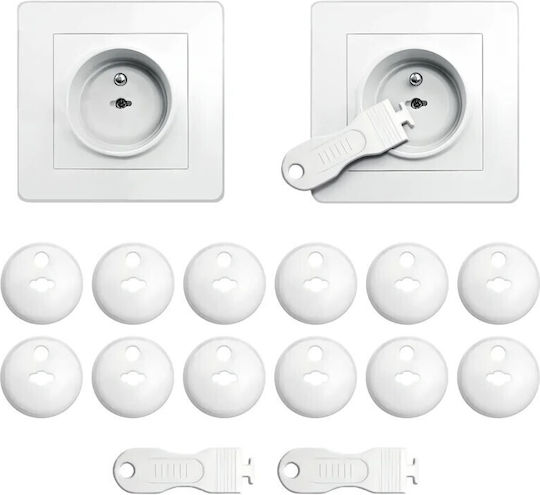 Sipo Socket Protective Cover Simple Placement made of Plastic in White Color 12pcs