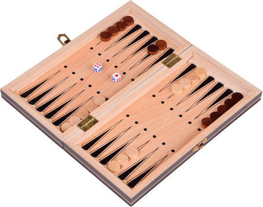 Jokomisiada Set 3in1 Σετ Ξύλινα Πούλια & Ζάρια για Τάβλι 2cm 16τμχ