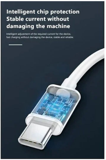 Andowl USB 2.0 Cable USB-C male - USB-C 60W PD Λευκό 1m 075828