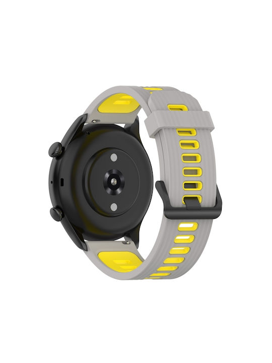 Cataramă Amazfit Gtr 4 Gts 4 Gtr 3 22mm Silicon Bicolor Oțel Inoxidabil Gri Galben
