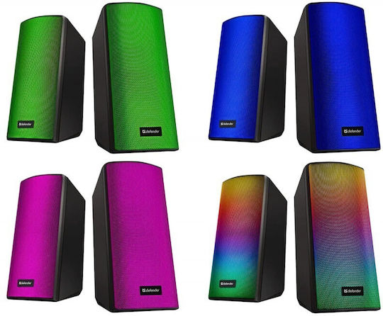 Defender 65047 Ηχεία Υπολογιστή 2.0 με RGB Φωτισμό και Bluetooth Ισχύος 6W σε Μαύρο Χρώμα