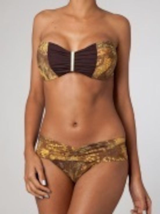 Set Bikini Brazil Animal Print Καφέ