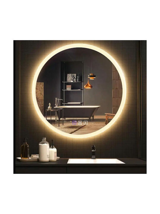 Tutumi Като Огледало за Стена с Рамка & LED Осветление Диаметър 60см 1бр