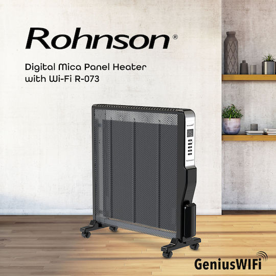 Rohnson Konvektorheizung Boden 2500W Mica mit elektronischem Thermostat und WiFi 64.5x66cm Gray