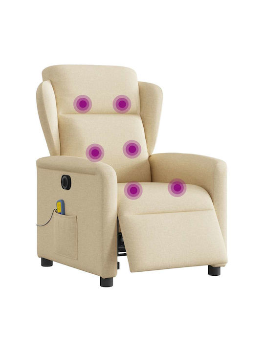 Πολυθρόνα Relax Massage με Υποπόδιο Κρεμ 78x95x100cm