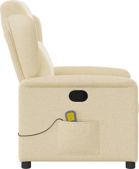 Πολυθρόνα Relax Massage με Υποπόδιο Κρεμ 78x95x100cm