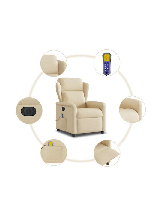 Πολυθρόνα Relax Massage με Υποπόδιο Κρεμ 78x95x100cm