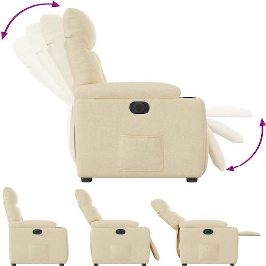 Relax Armchair with Footstool Cream 72x90x99cm