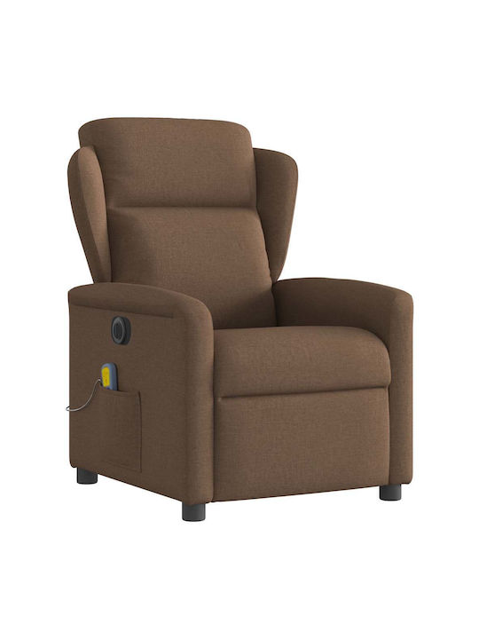 Πολυθρόνα Relax Massage με Υποπόδιο Καφέ 78x95x100cm