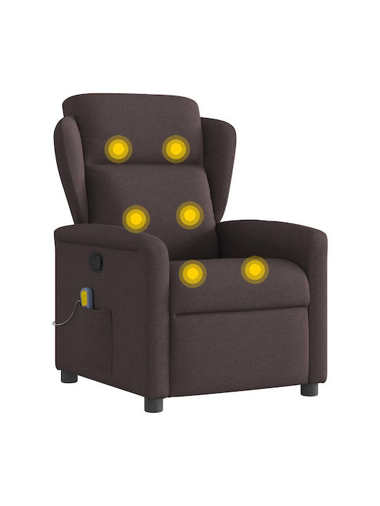 Πολυθρόνα Relax Massage με Υποπόδιο Σκούρο Καφέ 78x95x100cm