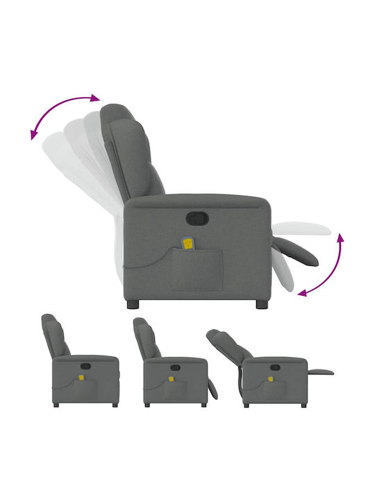 Relax Armchair Massage with Footstool Dark Grey 78x95x100cm