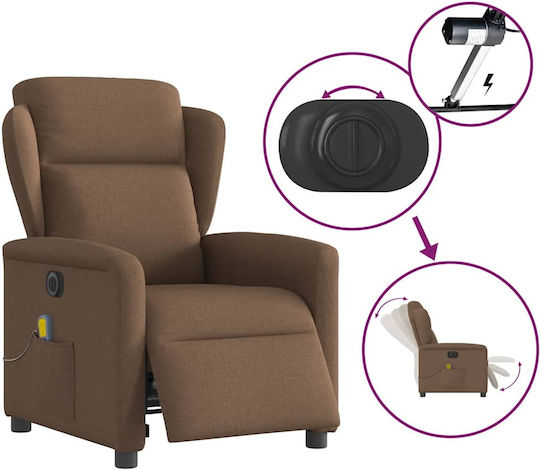 Relax Armchair Massage with Footstool Coffee 78x95x100cm