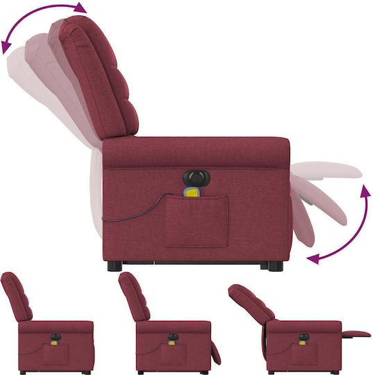 Relax Armchair Massage with Footstool Bordeaux 73x91.5x102.5cm