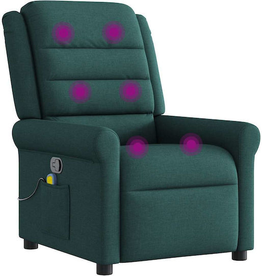 Relax Armchair Massage with Footstool Dark Green 50x59x102.5cm