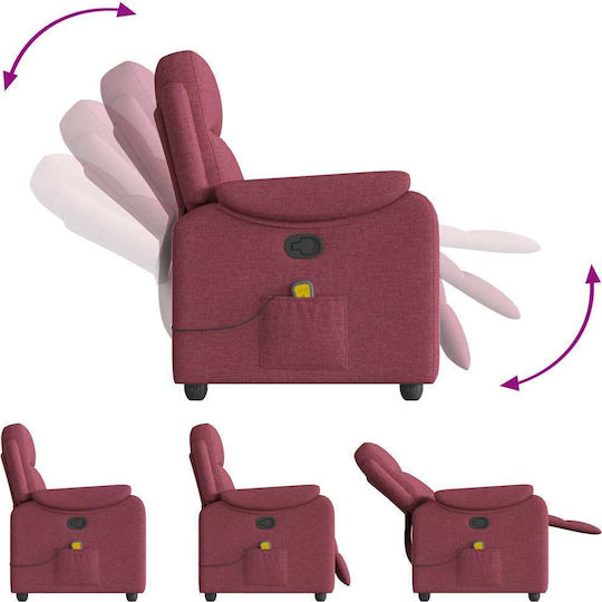 Relaxsessel Friseurwaschbecken mit Fußhocker Bordeaux 96x99x102cm