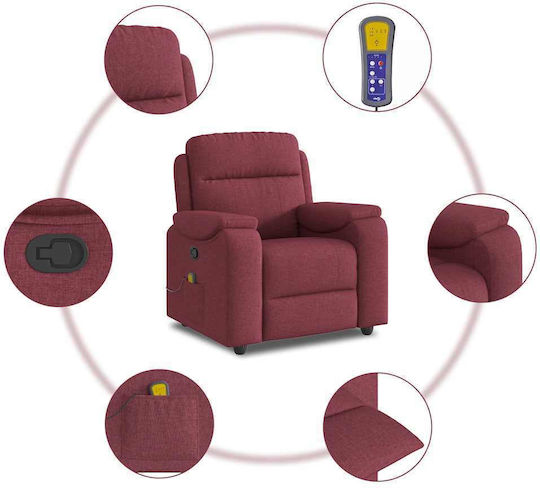 Relaxsessel Friseurwaschbecken mit Fußhocker Bordeaux 96x99x102cm