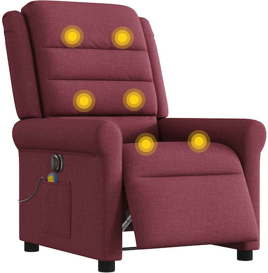 Πολυθρόνα Relax Massage με Υποπόδιο Μπορντό 73x91.5x102.5cm