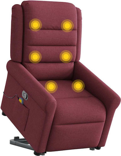 Πολυθρόνα Relax Massage με Υποπόδιο Μπορντό 73x91.5x102.5cm