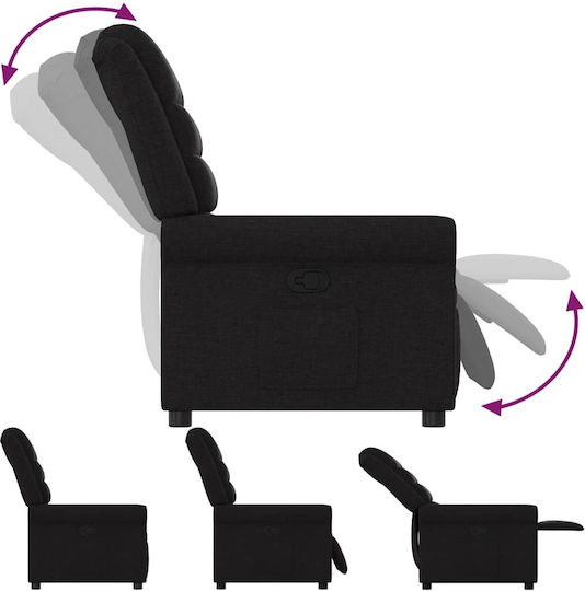 Relaxsessel mit Fußhocker Black 73x91.5x102.5cm